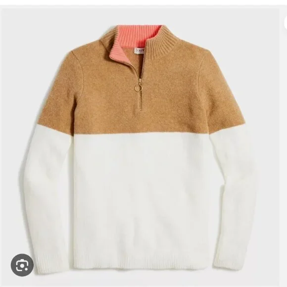 J.Crew Women's Colorblock Zip-Up Sweater Size XSmall - Picture 1 of 11